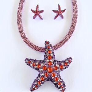 Betsey Johnson necklace & earring starfish set